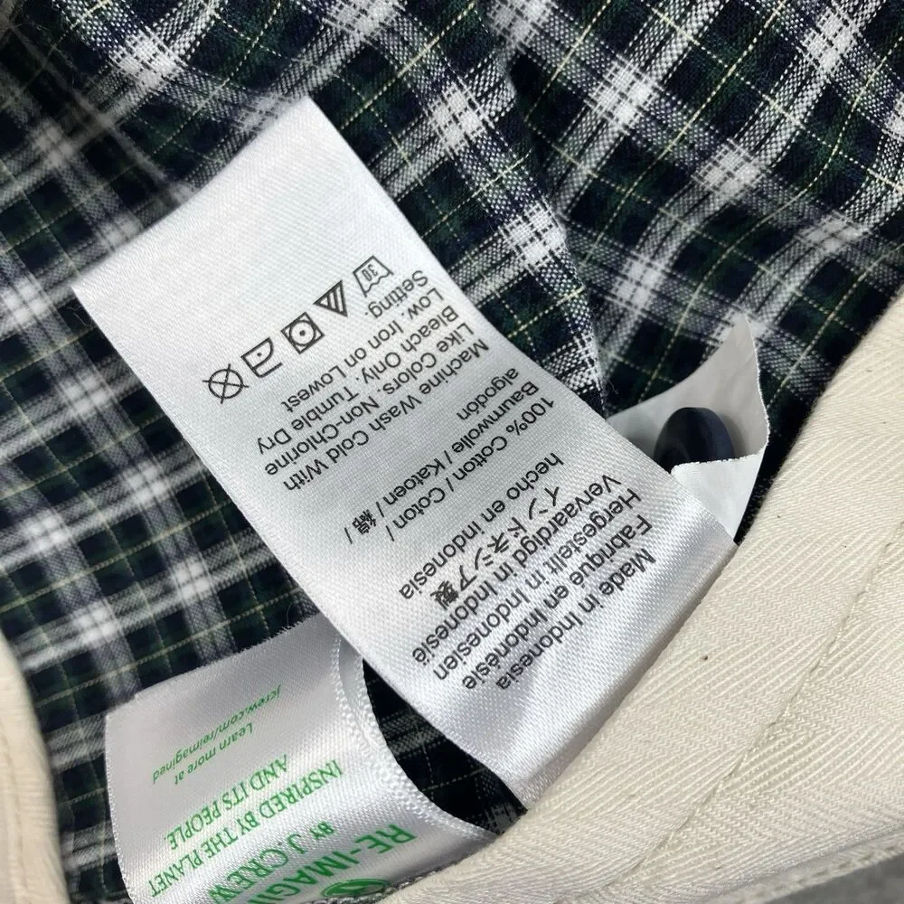 J Crew Shorts Mens 33 Green Plaid Seersucker Cotton 9 Inseam Relaxed Fit CM202